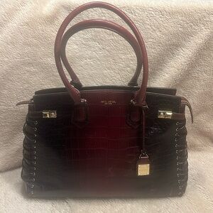 HENRI BENDEL Carlyle Satchel Embossed Crocodile